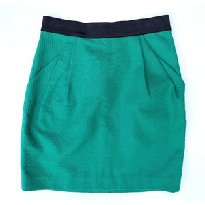 3.1 Phillip Lim Green Women's Tulip Skirt w/ Elastic Waist Emerald Sz 0 Pockets